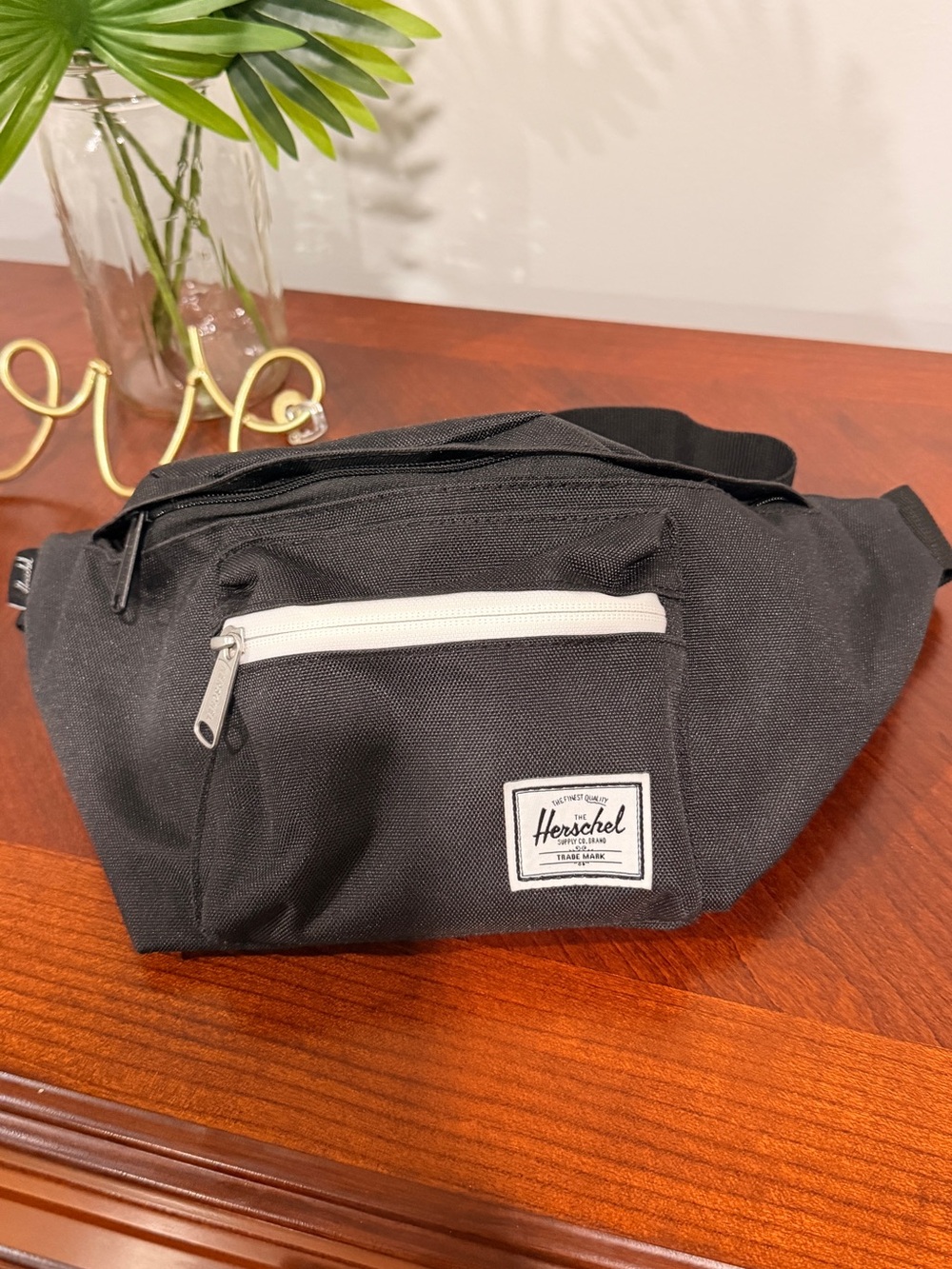 Herschel Supply Company Black Waist Pack with White Zip